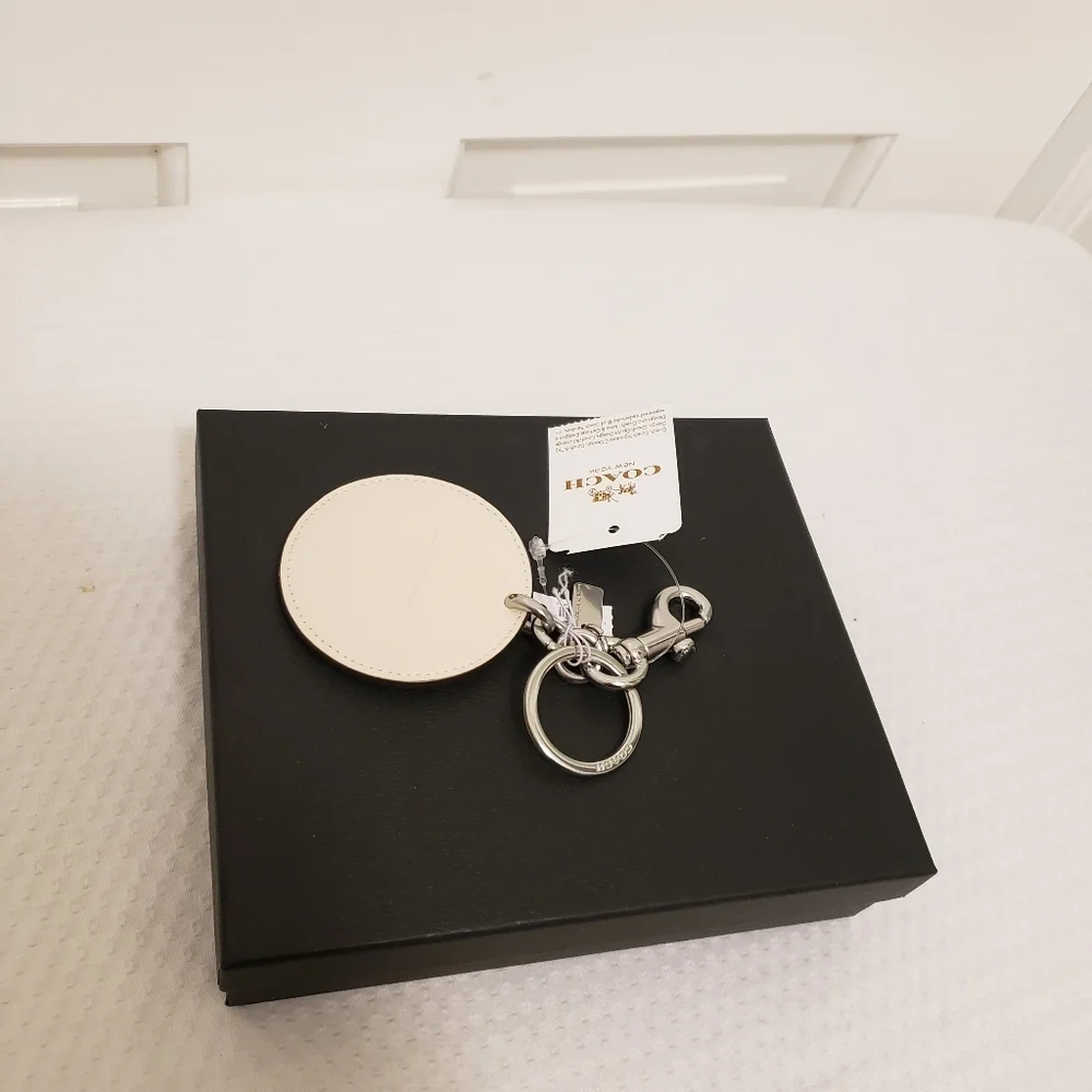 NWT Coach Leather Beachball Bag Charm/key Chain, Ret. $68